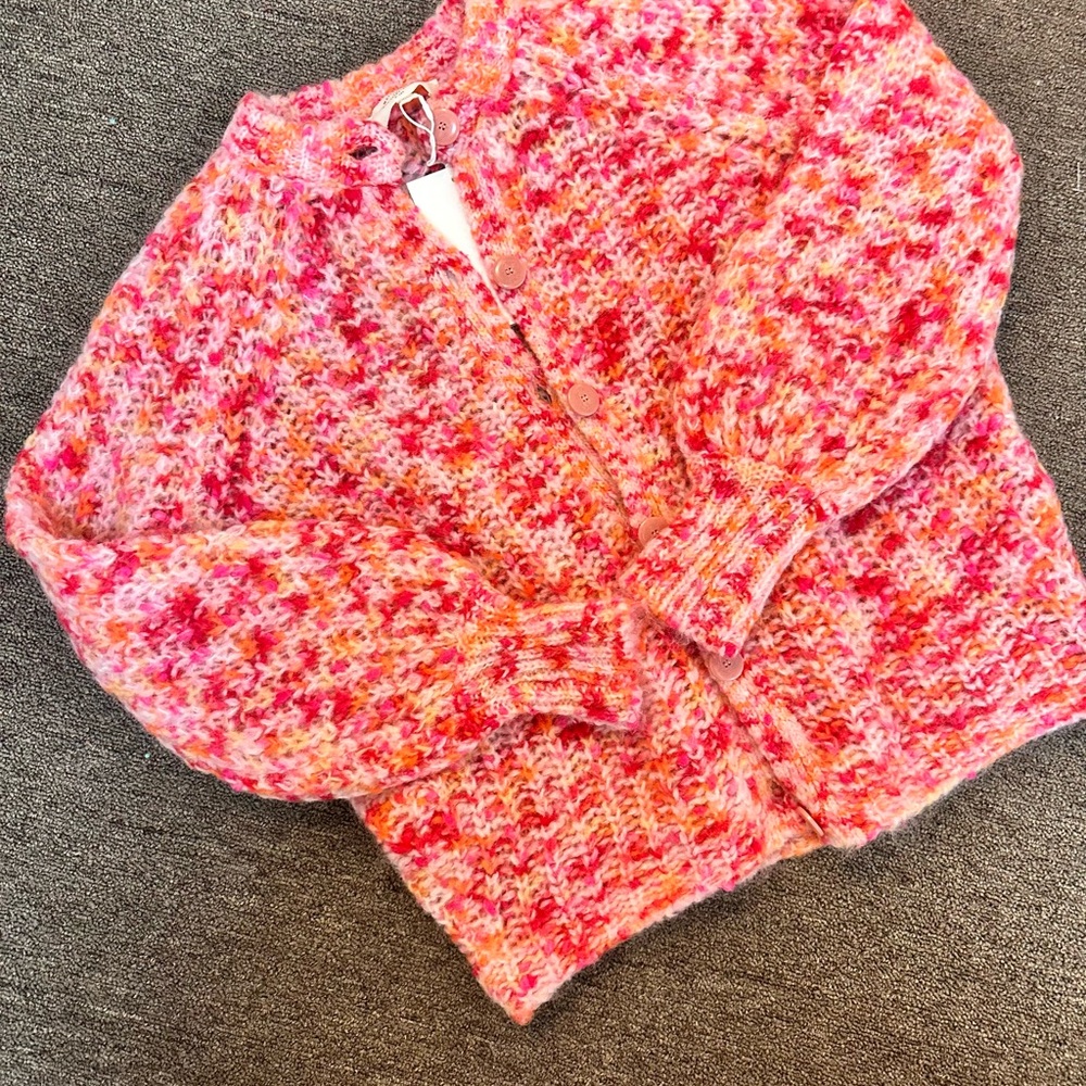 Sezane Multi Rose Emile Cardigan - Picture 2 of 3